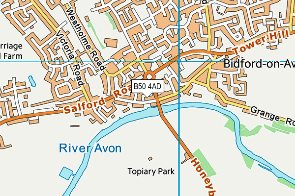 B50 4AD map - OS VectorMap District (Ordnance Survey)