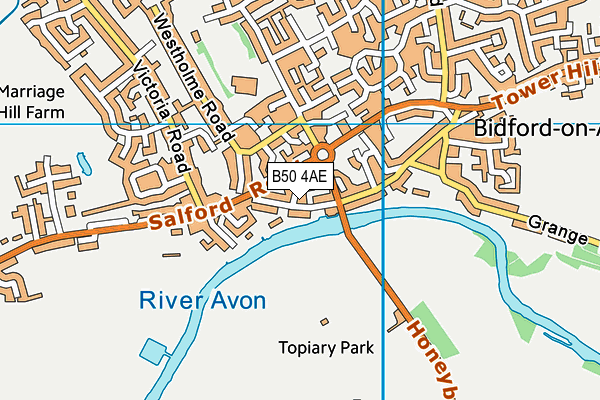 B50 4AE map - OS VectorMap District (Ordnance Survey)