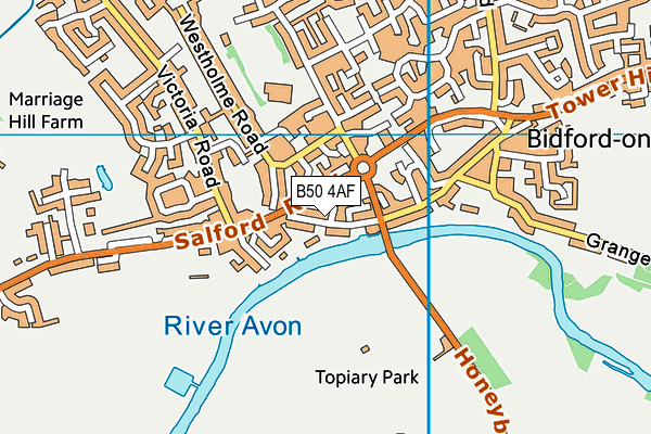 B50 4AF map - OS VectorMap District (Ordnance Survey)