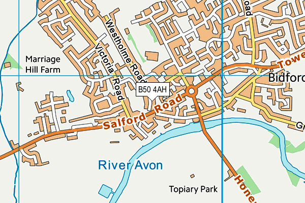 B50 4AH map - OS VectorMap District (Ordnance Survey)