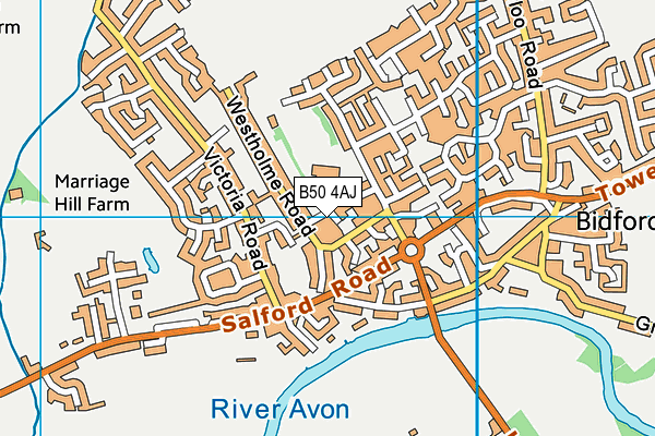 B50 4AJ map - OS VectorMap District (Ordnance Survey)