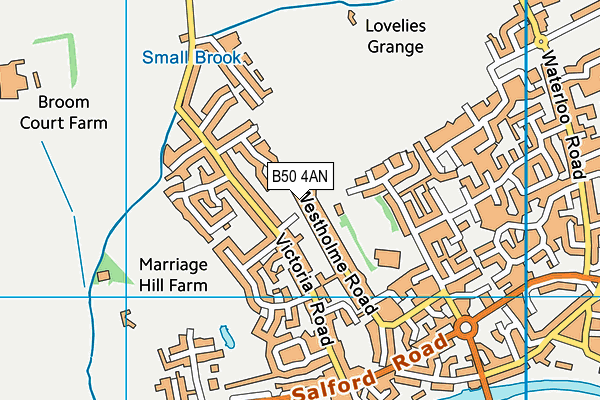 B50 4AN map - OS VectorMap District (Ordnance Survey)