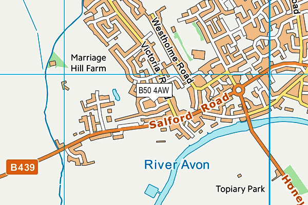 B50 4AW map - OS VectorMap District (Ordnance Survey)