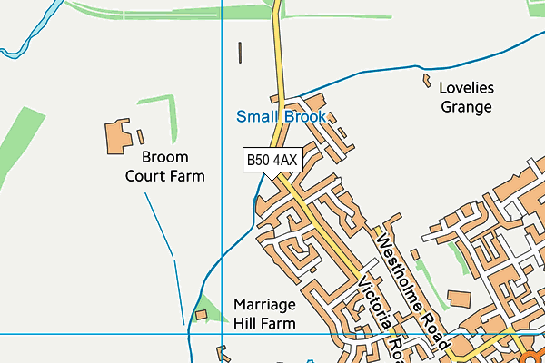 B50 4AX map - OS VectorMap District (Ordnance Survey)