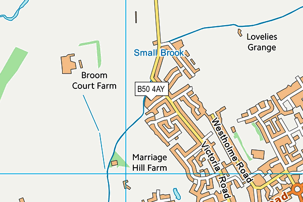 B50 4AY map - OS VectorMap District (Ordnance Survey)