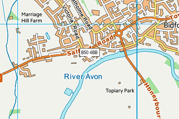 B50 4BB map - OS VectorMap District (Ordnance Survey)