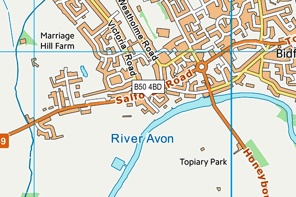 B50 4BD map - OS VectorMap District (Ordnance Survey)