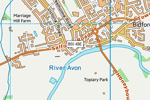 B50 4BE map - OS VectorMap District (Ordnance Survey)