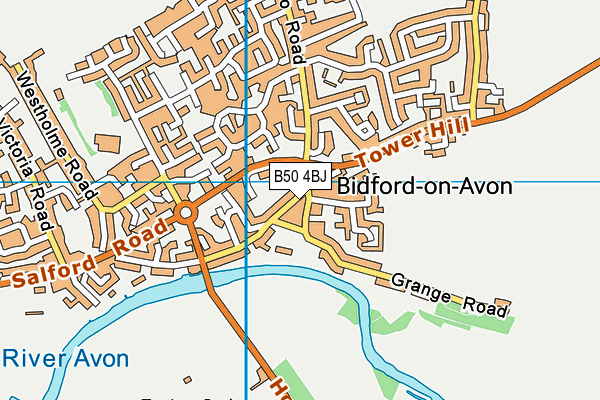 B50 4BJ map - OS VectorMap District (Ordnance Survey)