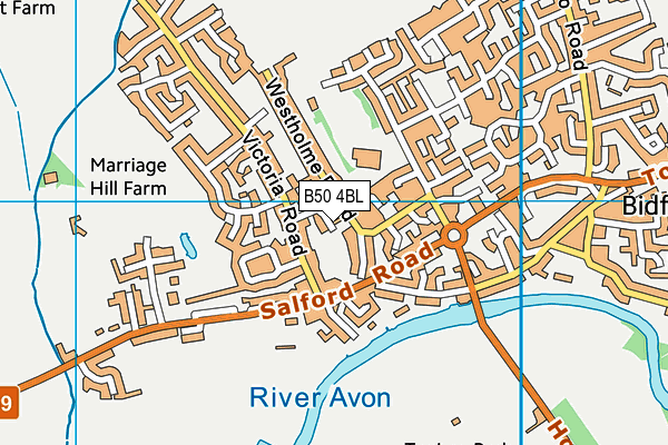 B50 4BL map - OS VectorMap District (Ordnance Survey)