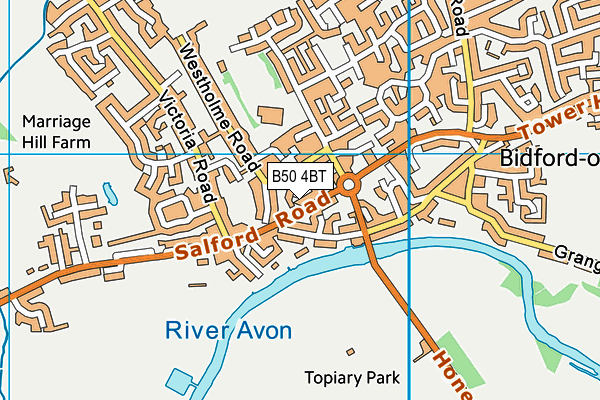 B50 4BT map - OS VectorMap District (Ordnance Survey)