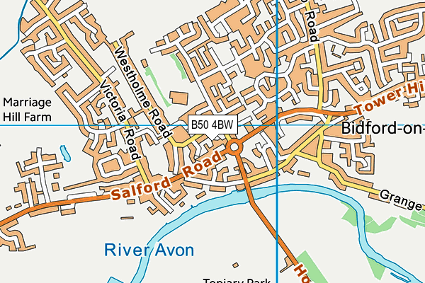 B50 4BW map - OS VectorMap District (Ordnance Survey)