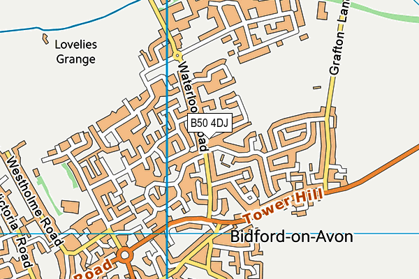 B50 4DJ map - OS VectorMap District (Ordnance Survey)
