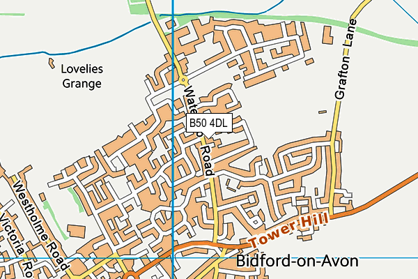 B50 4DL map - OS VectorMap District (Ordnance Survey)