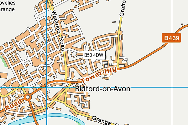 B50 4DW map - OS VectorMap District (Ordnance Survey)