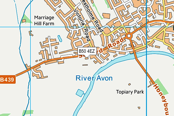 Bidford On Avon Tennis Club map (B50 4EZ) - OS VectorMap District (Ordnance Survey)