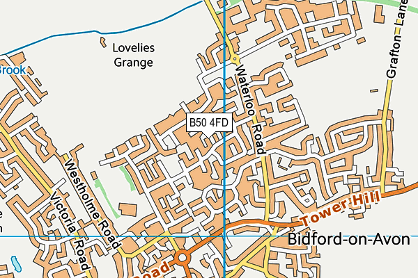 B50 4FD map - OS VectorMap District (Ordnance Survey)