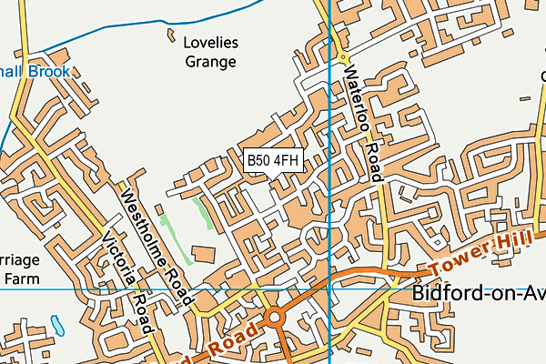 B50 4FH map - OS VectorMap District (Ordnance Survey)