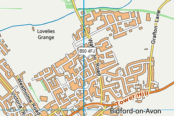 B50 4FJ map - OS VectorMap District (Ordnance Survey)