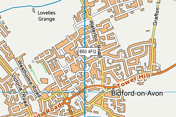 B50 4FQ map - OS VectorMap District (Ordnance Survey)