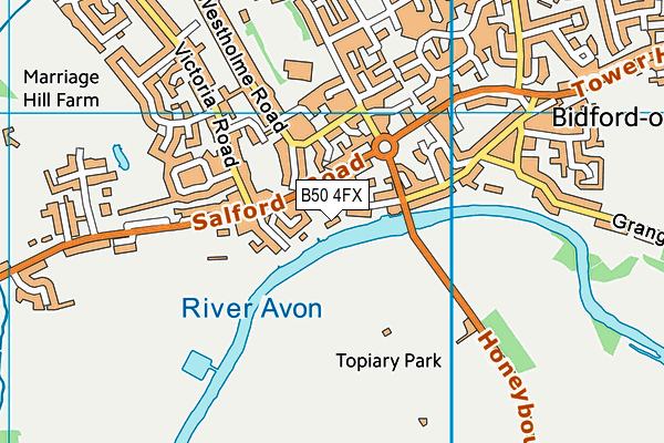 B50 4FX map - OS VectorMap District (Ordnance Survey)