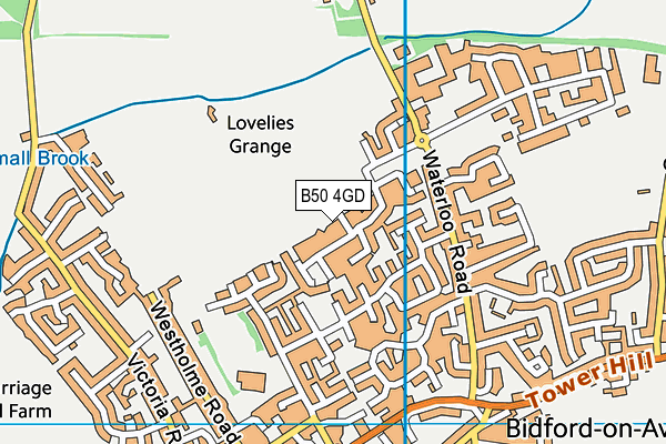 B50 4GD map - OS VectorMap District (Ordnance Survey)