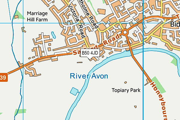 B50 4JD map - OS VectorMap District (Ordnance Survey)