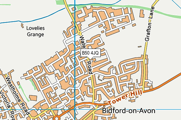 B50 4JQ map - OS VectorMap District (Ordnance Survey)