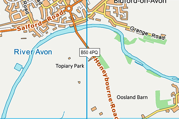 Bidford Sports Association (The Big Meadow) map (B50 4PQ) - OS VectorMap District (Ordnance Survey)