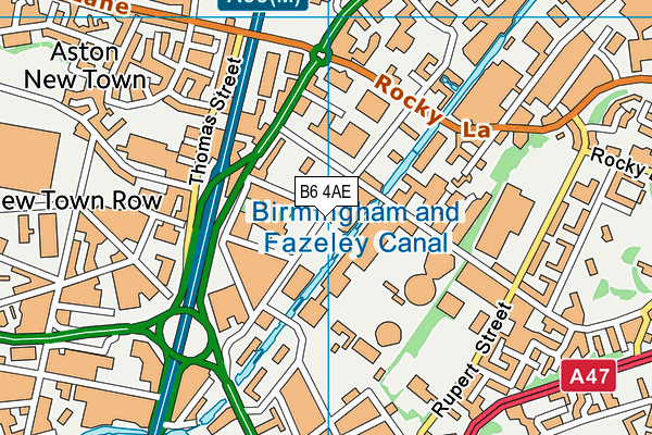 B6 4AE map - OS VectorMap District (Ordnance Survey)