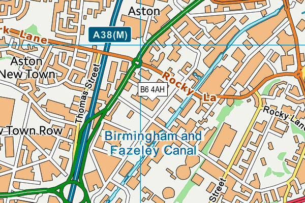 B6 4AH map - OS VectorMap District (Ordnance Survey)