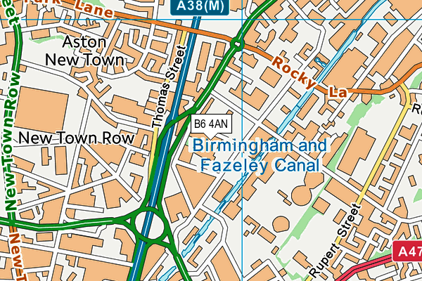 B6 4AN map - OS VectorMap District (Ordnance Survey)