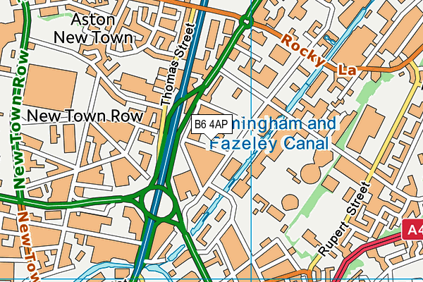 B6 4AP map - OS VectorMap District (Ordnance Survey)