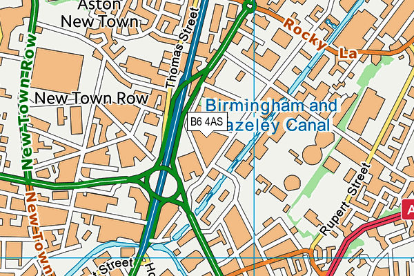 B6 4AS map - OS VectorMap District (Ordnance Survey)