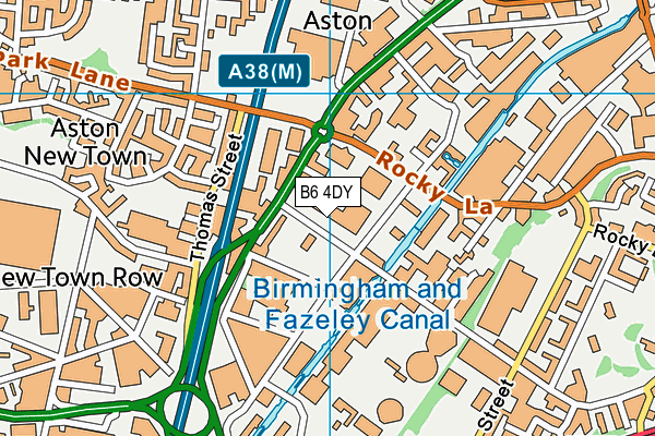 B6 4DY map - OS VectorMap District (Ordnance Survey)