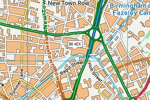 B6 4EX map - OS VectorMap District (Ordnance Survey)