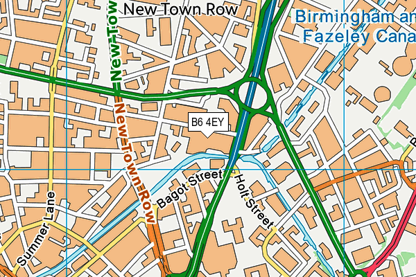 B6 4EY map - OS VectorMap District (Ordnance Survey)