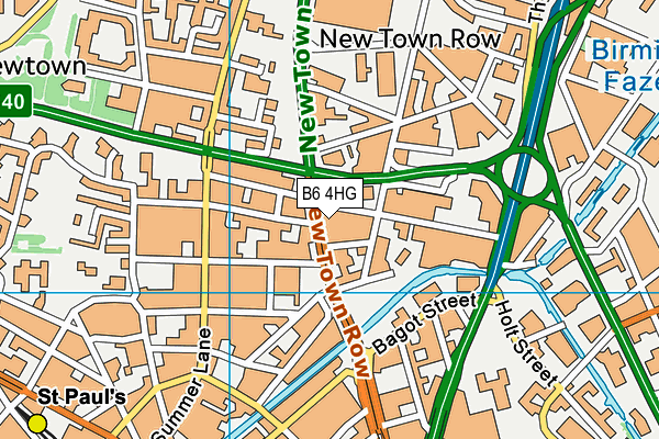 B6 4HG map - OS VectorMap District (Ordnance Survey)