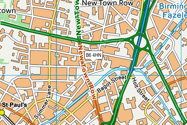 B6 4HN map - OS VectorMap District (Ordnance Survey)