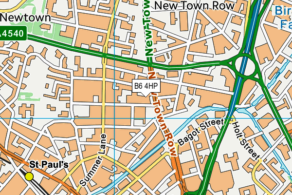 B6 4HP map - OS VectorMap District (Ordnance Survey)