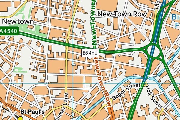 B6 4HU map - OS VectorMap District (Ordnance Survey)