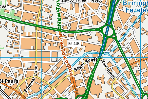 B6 4JB map - OS VectorMap District (Ordnance Survey)