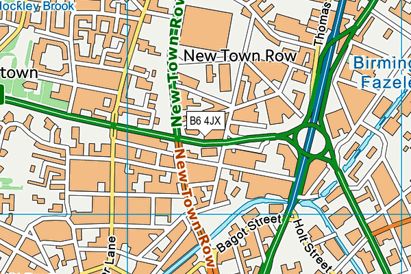 B6 4JX map - OS VectorMap District (Ordnance Survey)