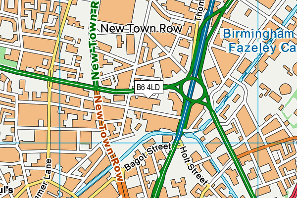 B6 4LD map - OS VectorMap District (Ordnance Survey)