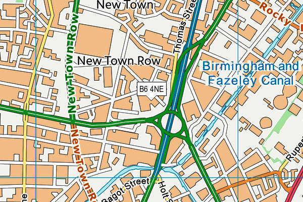 B6 4NE map - OS VectorMap District (Ordnance Survey)