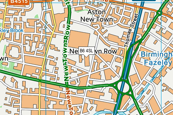 B6 4SL map - OS VectorMap District (Ordnance Survey)