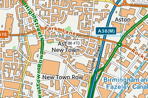 B6 4TD map - OS VectorMap District (Ordnance Survey)