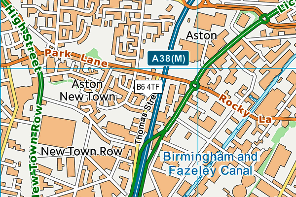 B6 4TF map - OS VectorMap District (Ordnance Survey)