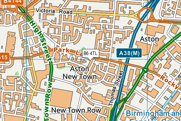 B6 4TL map - OS VectorMap District (Ordnance Survey)