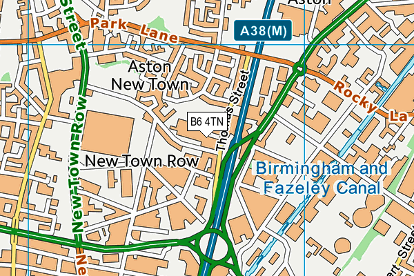 B6 4TN map - OS VectorMap District (Ordnance Survey)